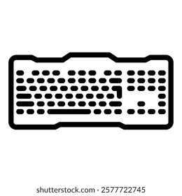 gaming keyboard icon in outline style on white background