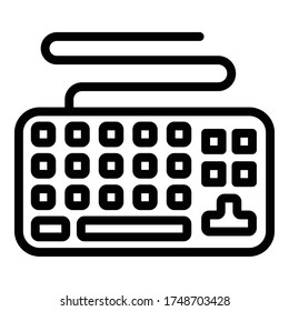 Gaming-Tastatur-Symbol. Outline-Gaming-Tastatur, Vektorsymbol für Webdesign einzeln auf weißem Hintergrund