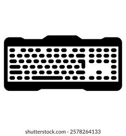 gaming keyboard icon in semi solid style on white background