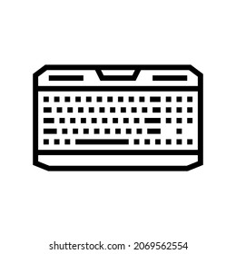 gaming keyboard line icon vector. gaming keyboard sign. isolated contour symbol black illustration