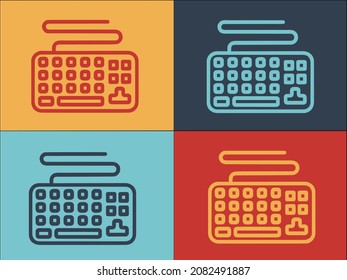 Gaming Keyboard Logo Template, Simple Flat Icon of computer,keyboard,pc