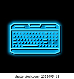 gaming keyboard neon light sign vector. gaming keyboard illustration