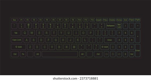 gaming keyboard, with a sparkling neon feel.