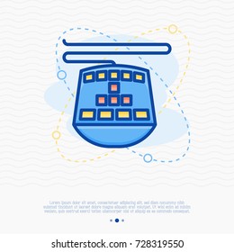 Gaming keyboard thin line icon. Vector illustration of cybersport equipment.