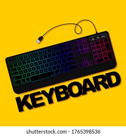 Gaming Keyboard vector illustration. Good template for computer peripheral design