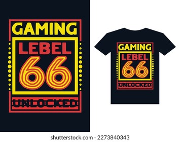 Gaming label T-shirt design. T-shirt design. T-shirt print.