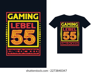 Gaming label T-shirt design. T-shirt design. T-shirt print.