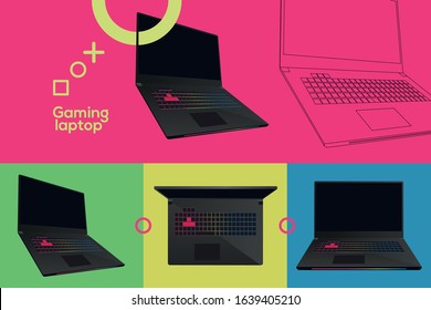 Gaming Laptop Computer Illustration Vector