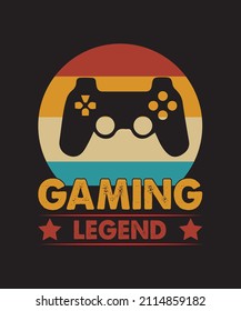 Gaming legend.Gaming T-shirt Design for pod