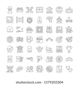 Gaming linear icons, signs, symbols vector line illustration set