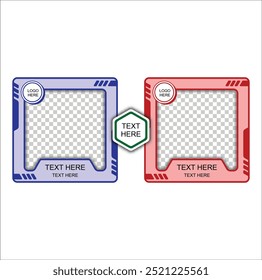 Gaming live streaming frame. Editable template banners vector design illustration. Eps 10 

