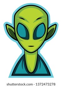 Gaming logo of an alien illustration vector on white background 