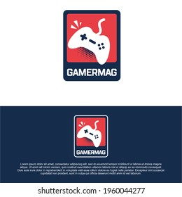 Gaming Logo Design and Game pad illustration. Gaming shop logo design template 