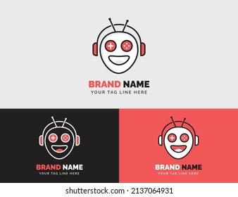 diseño del logotipo de juegos, logotipo remoto, logotipo del juego de auriculares