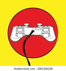 gaming logo dual shock ready eps 10 format