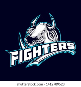 gaming logo esport with head cow 