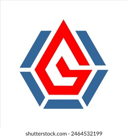 Símbolo inicial y hexagonal del logotipo G de juegos