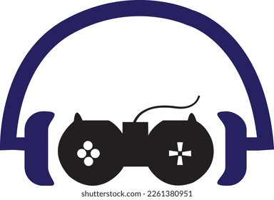 diseño vectorial del logotipo de juegos de auriculares 