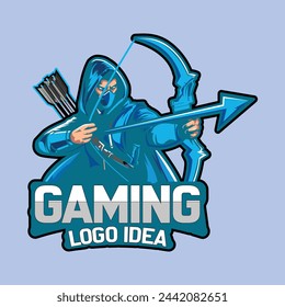 Gaming Logo Idea for graphic designers, having detailed logo idea of a hunter gaming passion. 