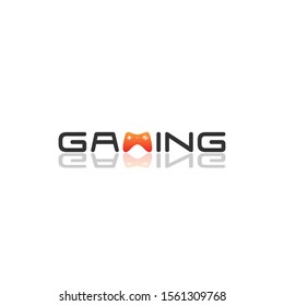 Gaming logo with joystick icon vector template