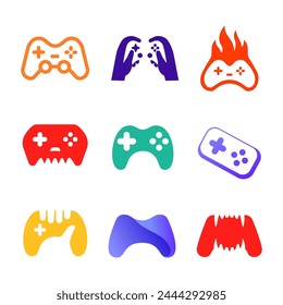 Conjunto de logotipos de juegos. Juego de iconos de la almohadilla de juego.