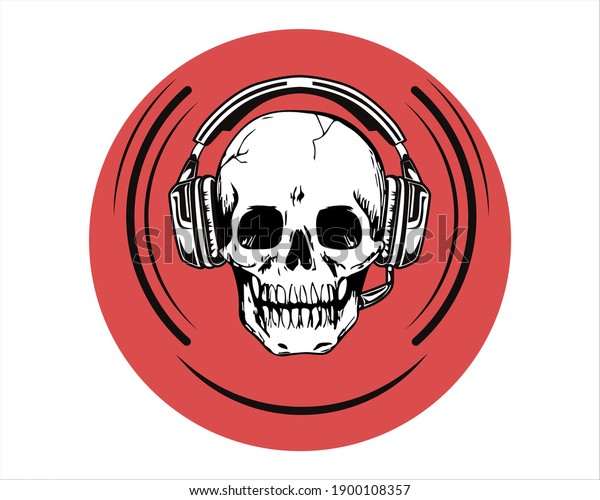 Gaming Logo Gaming Skull Red Background Stock Vector Royalty Free