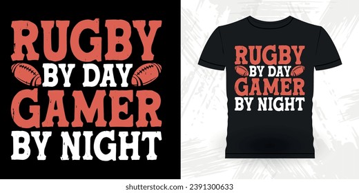 Gaming Lover Funny Rugby Player Coach Vintage Rugby Player T-shirt Design