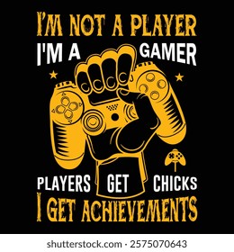 Gaming Lover Quotes Typography T-Shirt Design, Posters, Greeting Cards, Textiles, and Sticker Vector Illustration, T shirt design