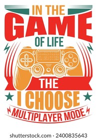 Gaming Lover Typography T-Shirt Design and Vector Illustration 