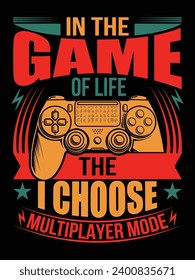 Gaming Lover Typography T-Shirt Design and Vector Illustration 