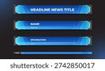 Gaming lower third with blue color and hologram theme