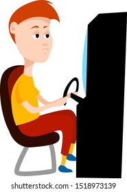 Gaming machine, illustration, vector on white background.