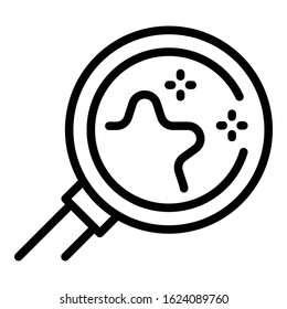 Gaming magnifier icon. Outline gaming magnifier vector icon for web design isolated on white background