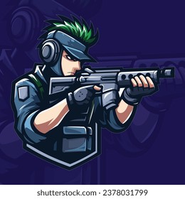Gaming Mascot Logo Design Vector