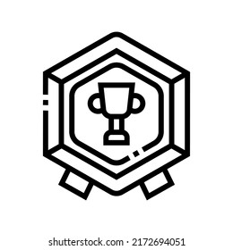 gaming medallion line icon vector. gaming medallion sign. isolated contour symbol black illustration