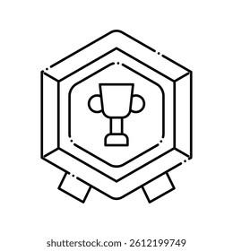 gaming medallion line icon vector. gaming medallion sign. isolated contour symbol black illustration