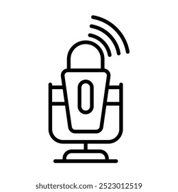 Ilustração do vetor da linha do ícone do microfone para jogos