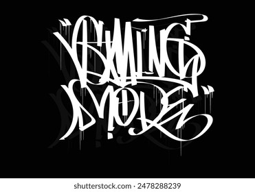 GAMING MODE diseño de estilo de etiqueta de grafiti