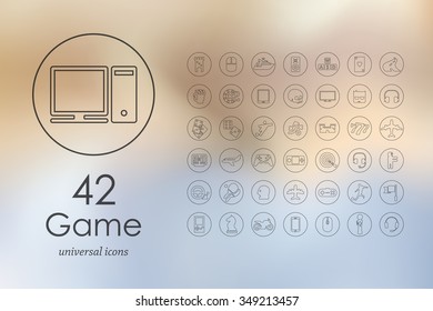 gaming modern icons for mobile interface on blurred background