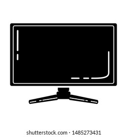 Gaming monitor glyph icon. Esports equipment. Computer monitor. Game device. Silhouette symbol. Negative space. Vector isolated illustration