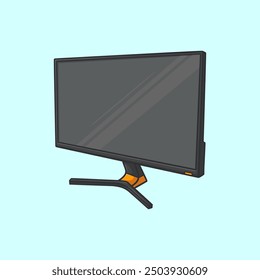 Gaming Monitor Landscape 24 27 Cartoon Vector