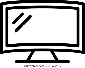 Gaming Monitor Line Vector Icon Design