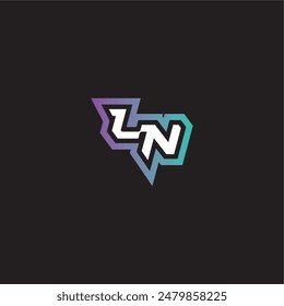 gaming monogram logo dynamic and bold concept LN modern esport letter