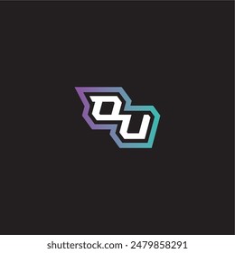 gaming monogram logo dynamic and bold concept OU modern esport letter