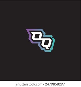Monograma de juego logo dinámico y audaz concepto OQ carta de exportación moderna