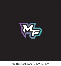 gaming monogram logo dynamic and bold concept MF modern esport letter
