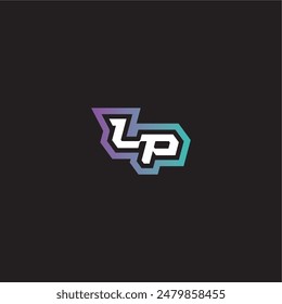 gaming monogram logo dynamic and bold concept LP modern esport letter