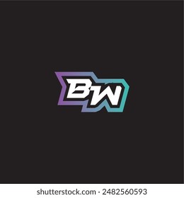 gaming monogram logo dynamic and bold concept BW modern esport letter