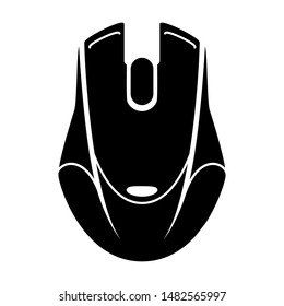 Gaming Mouse Glyph Icon. Esports Equipment. Computer Mouse. Game Device. Silhouette Symbol. Negative Space. Vector Isolated Icon