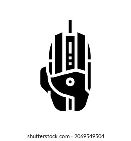 gaming mouse glyph icon vector. gaming mouse sign. isolated contour symbol black illustration